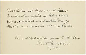 EINSTEIN, ALBERT. Anton Reiser. Albert Einstein: A Biographical Portrait. Signed and Inscribed, with a four-line poem, in German, to Mr
